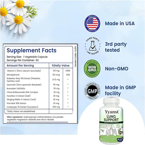Capsule de soutien respiratoire et de renforcement immunitaire de haute qualité à marque privée, à base d'écorce de pin, de Cordyceps et de vitamine C - Product Image 3