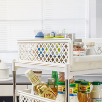 Étagère de rangement pour évier large double couche étagère de rangement en plastique de cuisine coulissante 2023 nouveau support de rangement