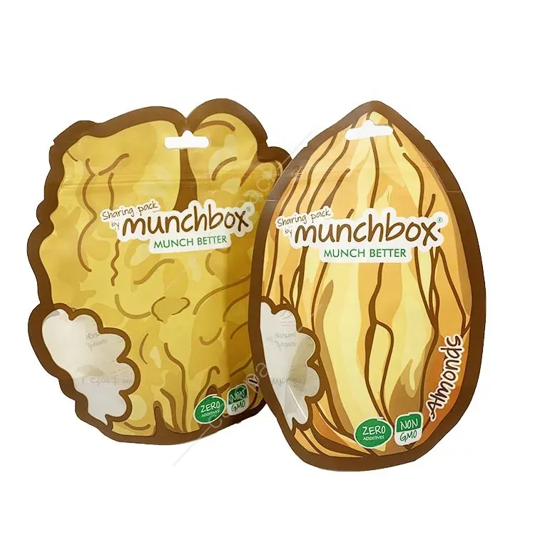 Bolsa de embalaje personalizada para cacahuetes, bolsa Mylar de plástico con cremallera
