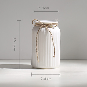 Vaso Moderno in Ceramica Bianca Minimalista <span class=keywords><strong>per</strong></span> Decorazione Casa, Centrotavola Soggiorno, Composizioni di <span class=keywords><strong>Fiori</strong></span> Secchi - Product Image 6