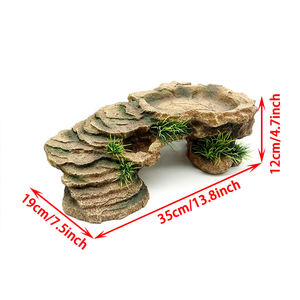 Reptile Hideout Box Résine Arbre Tronc Cacher Cave Box Tortue Habitat Basking Platform Cachette Cave Petit Animal Serpent Reptile Hide - Product Image 3