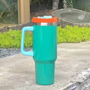 Đầy Màu sắc 40oz thép không gỉ rơm Tumbler cách điện đôi-tường chân không <span class=keywords><strong>Flask</strong></span> với xử lý cho đồ uống nóng hiệu suất nhiệt - Product Image 4