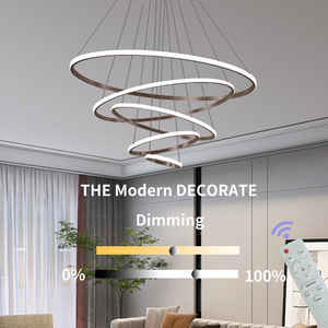 โคมไฟเพดาน LED แบบสเปกตรัมเต็มรูปแบบดีไซน์คลื่นน้ำสีฟ้าคลื่นสำหรับห้องนั่งเล่นโคมไฟระย้า - Product Image 4