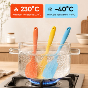 Food-Grade <b>Silicone</b> Spatula Set with Heat-Resistant Flexible <b>Baking</b> Scraper with Hanging Hole Multi-Color for Commercial Kitchen - Product Image 3