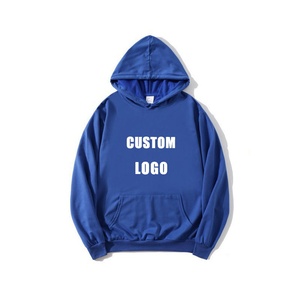 Blaue Herbst-Winter-Hoodies für Männer und Frauen mit Logodruck und Textanpassung Kapuzenpullover Klassenuniformen Unternehmens-Sportbekleidung - Product Image 1