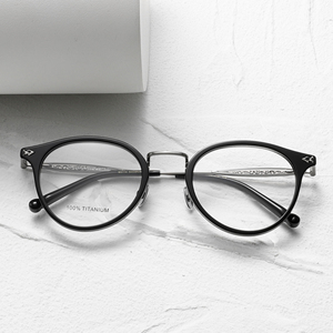 Monturas de Gafas Ovaladas de Aro Completo, Color Sólido, Estilo Retro, Ligeras, de Titanio, Unisex, para Adultos, Corrección de Visión, Anti-UV - Product Image 5