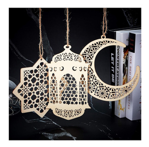 Regali islamici forniture per <span class=keywords><strong>feste</strong></span> EID Mubarak Ramadan decorazioni per la casa in legno stella luna ciondolo EID decorazioni - Product Image 1