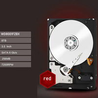8TB Red Internal Refurbished Low Noise NAS HDD WD80EFZZ 5640 RPM 128MB Cache SATA 3.0 6GB/s Interface Penyimpanan Jaringan Rumah SMB