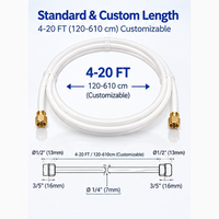 Tuyau d'alimentation en eau flexible PEX pour machine à glaçons, raccord à compression 1/4 pouce, ligne d'eau pour réfrigérateur 4-20 pieds