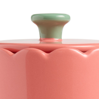 Boîte à thé en porcelaine scellée de style coréen, récipient alimentaire, boîte à thé, cuisine, pot de conservation alimentaire en céramique émaillée rose avec couvercle
