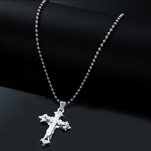 Nouveau Style Collier Croix Diamant en Acier Titane Homme <span class=keywords><strong>Pendentif</strong></span> Hip Hop Vintage Accessoires Cadeau Couple - Product Image 3
