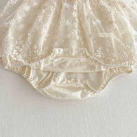 Combinaison pour bébé nouveau-né, filles, douce, sans manches, en dentelle et en maille
