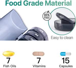 Offre Spéciale : Boîte de Rangement Portable Moderne pour Médicaments à 21 Compartiments, en Plastique PP Noir, Organisateur Hebdomadaire de Comprimés, Portable pour Sept Jours - Product Image 2