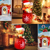 Homme en pain d'épices gonflable de 6 pieds dans une tasse de chocolat chaud avec lumière LED, ornement de Noël pour la cour, la pelouse, la maison, la décoration extérieure des fêtes