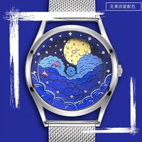 Montre créative unisexe Haiyan ThePetrelins à quartz, style dessin animé, bracelet en cuir, affichage à aiguilles pour enfants, hommes et femmes