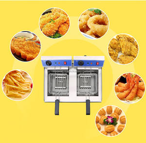 Counter Top Double Tank 2-<b>Basket</b> Electric Fryer Machine Potato <b>Chips</b> Chicken Snack Fryer Machine - Product Image 5