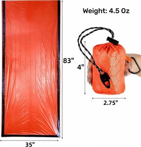 Lot de 6 sacs de couchage d'urgence thermiques, sacs de bivouac légers et portables en PE/Nylon aluminisé, toutes saisons, pour adultes, fabriqués en Chine - Product Image 2