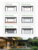 Pergola murale en aluminium avec toit imperméable, auvent de terrasse pour balcon étroit et ombrage de terrasse