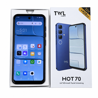 Smartphone Android 3G Hot 70 avec écran HD+ de 6,6 pouces, 4 Go (2+2 Go) + 32 Go, batterie 4000 mAh, double SIM, pour la vente en gros en Afrique