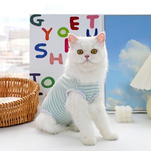 Chaleco a rayas para mascotas, para gatos y perros, ropa de recuperación postoperatoria, para todas las estaciones, tamaño pequeño y mediano, material de poliéster - Product Image 3