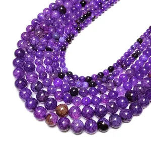 ZHenzhen Natural ice crack gradient purple dragon design agate beads diy handmade jewelry necklace accessory material