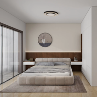 Ensemble de meubles de chambre à coucher de luxe pleine grandeur avec rangement en bois et design moderne pour la maison et l'appartement
