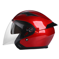 Casque demi-visage de moto avec pare-soleil intérieur-certifié sécurité DOT, ABS durable, couleurs vives