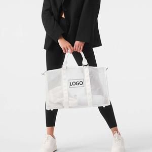 Sac de sport de voyage en nylon léger personnalisé avec logo de marque, sac de sport de yoga en maille, sac de voyage, sac de week-end, doublure en nylon - Product Image 2