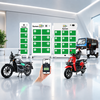 Station d'échange de batteries solaires pour motos électriques à 12 emplacements, armoire intelligente IoT pour échange de batteries LiFePO4 pour vélos électriques et scooters
