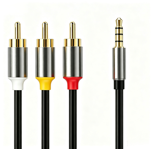 พรีเมี่ยม 3.5 มม. ถึงสาย RCA สาย AV คอมโพสิตสายวิดีโอเสียงสำหรับเครื่องเล่นดีวีดีโปรเจคเตอร์ตัวแยกสัญญาณ Y ชัดเจนมั่นคง - Product Image 1