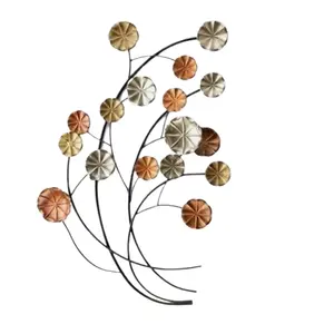 Pétales colorés arbre métal mur Art décoratif intérieur arbre pour chambre salle de bain maison décoratif arbre mur décor - Product Image 1