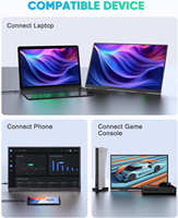 Moniteur portable Full HD 18,5'' avec coque intelligente et HDR USB-C et connectivité pour ordinateur portable, PC, téléphone, Mac, jeux et voyages