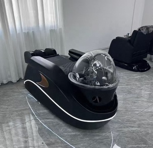Fauteuil de lavage électrique moderne pour spa capillaire avec circulation d'eau, mobilier de salon de coiffure noir - Product Image 3