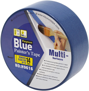 Keysun <strong>Blue</strong> 14 Days UV Resistant Painter's Masking Tape Single Sided Acrylic Adhesive 18mm Crepe <strong>Paper</strong> 50m Jumbo <strong>Roll</strong> - Product Image 1