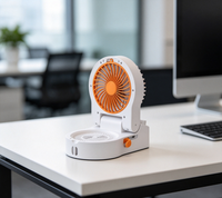 Ventilateur carré portable rechargeable à l'énergie solaire avec vitesse de vent réglable, 10000 mAh, ventilateur avec haut-parleur externe