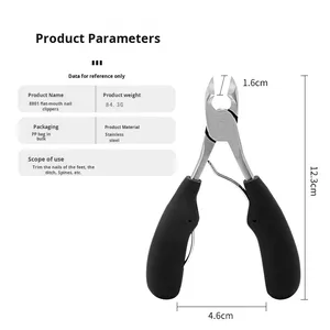 Coupe-ongles spécial en acier au carbone pour ongles incarnés, à double ressort, pour peaux mortes, modèle 708 Bec d'aigle - Product Image 4