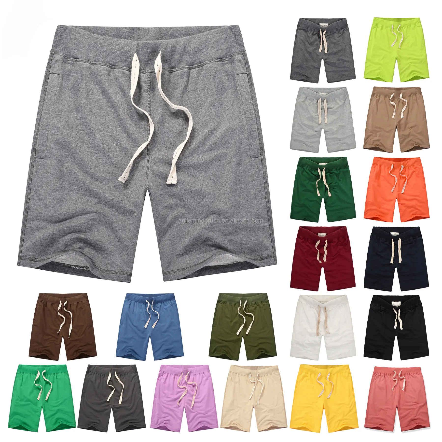 Pantalones cortos de mezcla de algodón de alta calidad para hombre, Shorts para correr, gimnasio, deporte, Surf, tabla de playa, personalizado, 20 colores, venta al por mayor