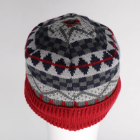 Gorro de Punto con Diseño Fair Isle, con Visera y Forro Polar, para Hombre y Mujer
