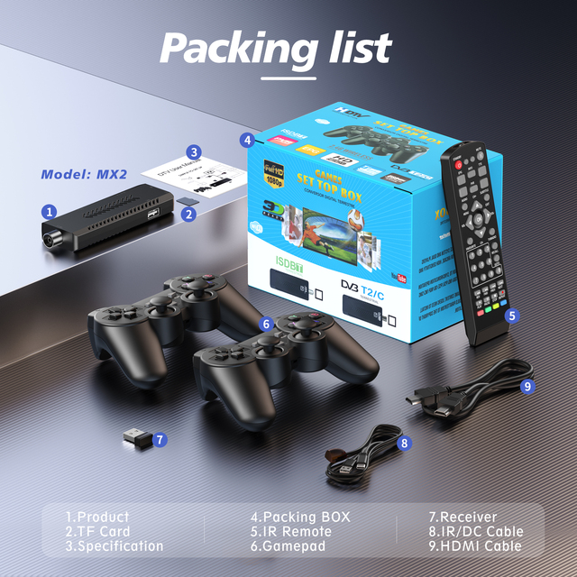 High performance| DVB-T2&GAMES [ Hybrid ]   Android Game TV Box and  High-performance CPU Hight Resolution