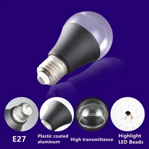 Bombillas de luz negra 12W LED para Halloween 395nm <span class=keywords><strong>UV</strong></span> lámpara negra A19 Blacklight para fiesta brillante en pintura corporal oscura cartel fluorescente - Product Image 4