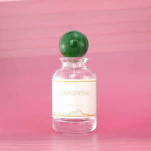 Wholesale Custom Clear Matte Round Perfume Spray <b>Bottles</b> 30ml 50ml 100ml Eco-friendly <b>Empty</b> <b>Glass</b> <b>Bottle</b> with Marble Cap - Product Image 2