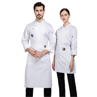 Chemise de cuisine 2$ LOGO respirante pour la restauration, veste de chef à boutons-pression, chemises à manches longues pour uniforme de travail, restaurant
