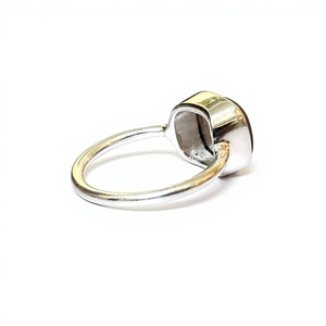 Bijouterie fine en gros belle bague en argent sterling 925 avec pierres précieuses pierre de lune diamant perle incrustation lunette réglage pour cadeau - Product Image 2