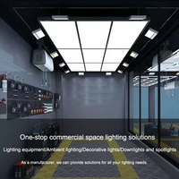 Éclairage LED plat pour atelier de lavage de voitures et atelier de réparation, indice de protection IP20, en alliage d'aluminium, gradation double vitesse, CRI90, 6500K, angle de faisceau 120°
