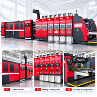 Machine automatique de fabrication de boîtes en carton ondulé avec impression flexographique, découpe rotative, pliage, collage et emballage – Ligne de production complète