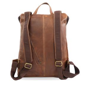 Sac à dos pour ordinateur portable en cuir véritable marron fait main, à rayures tendance, à bandoulière unique, imperméable, en vente à prix avantageux - Product Image 2
