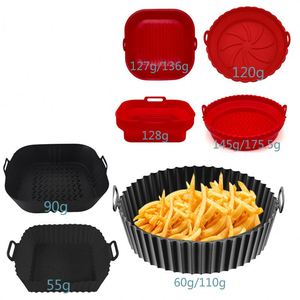 Revêtements réutilisables en silicone ronds pour friteuse à air avec poignées - Résistants à la chaleur, antiadhésifs, alternative au papier sulfurisé pour la cuisine - Product Image 2