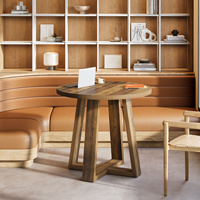 Table de conférence moderne 4 personnes, bureau de bureau en bois durable et écologique, gestion des câbles, base robuste pour les petits espaces