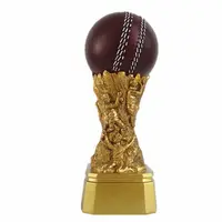 Copo brilhante de troféu de cricket dourado de resina