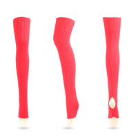 Chaussettes longues côtelées en tricot pour femmes et filles, idéales pour la danse, le yoga, le ballet – Chaussettes hautes côtelées pour la danse, chauffe-jambes